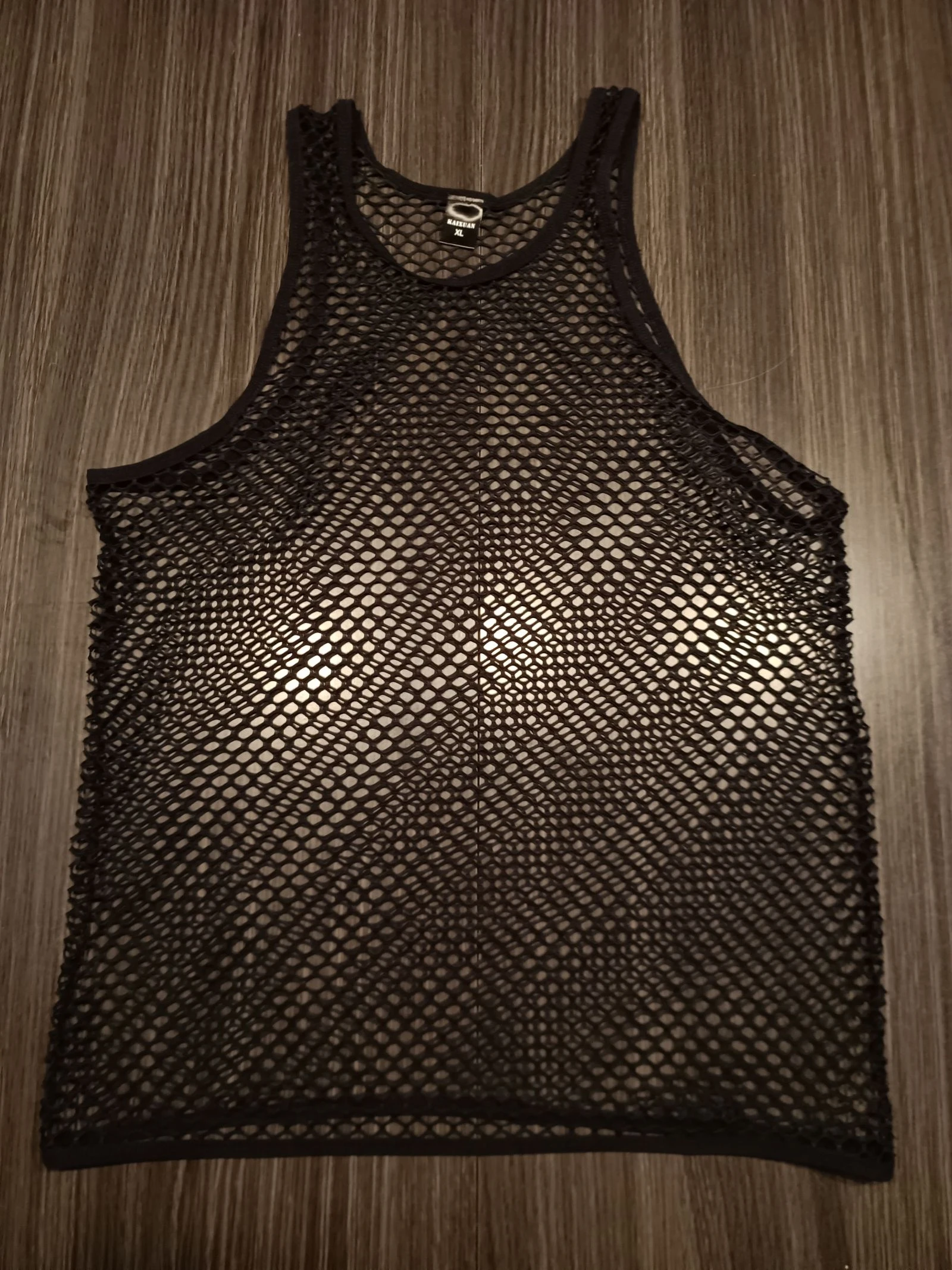 Heren zwart mesh gebreide tanktop – photo 3